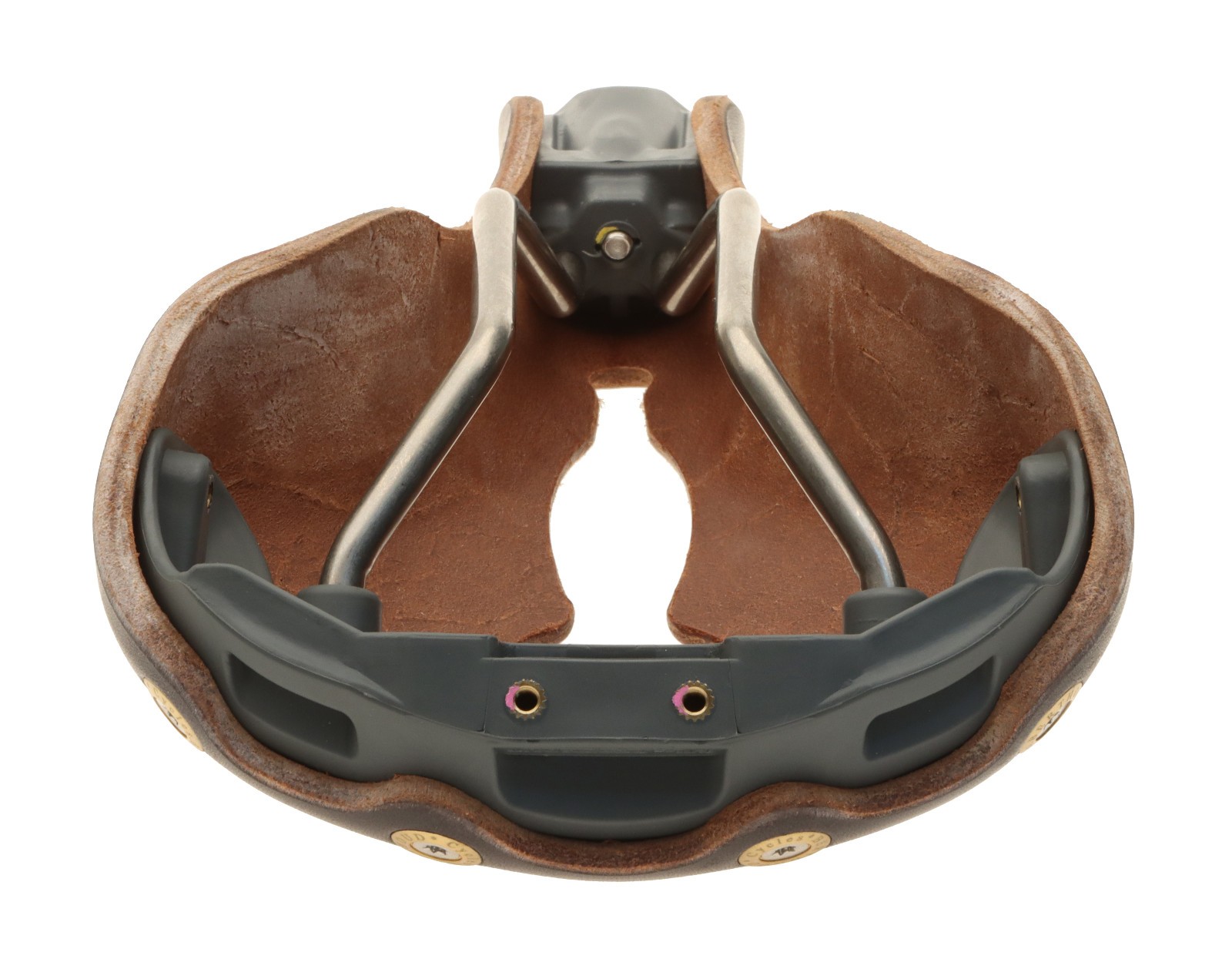 Gilles Berthoud Agnel Open Saddle Titanium Rails Hard Leather Black NEW NOS