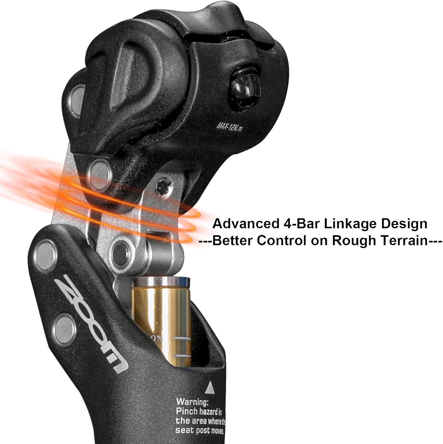 Zoom SP442 Adjustable Bike Suspension Seatpost for Off-road, Gravel, 27.2 Od