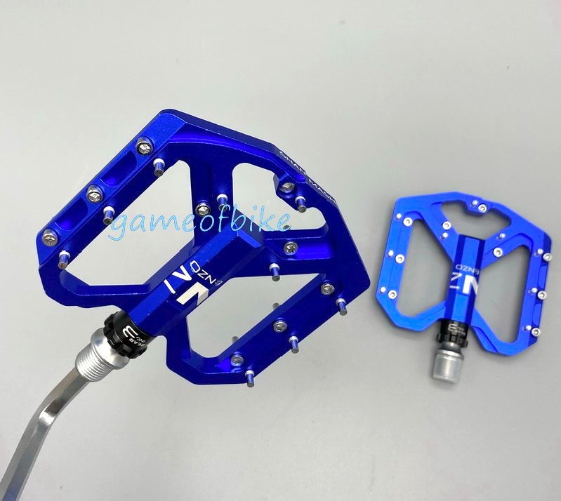 ENZO Aluminum Road MTB Mountain Bike Bicycle Pedal 3 Bearings Flat Pedals Blue
