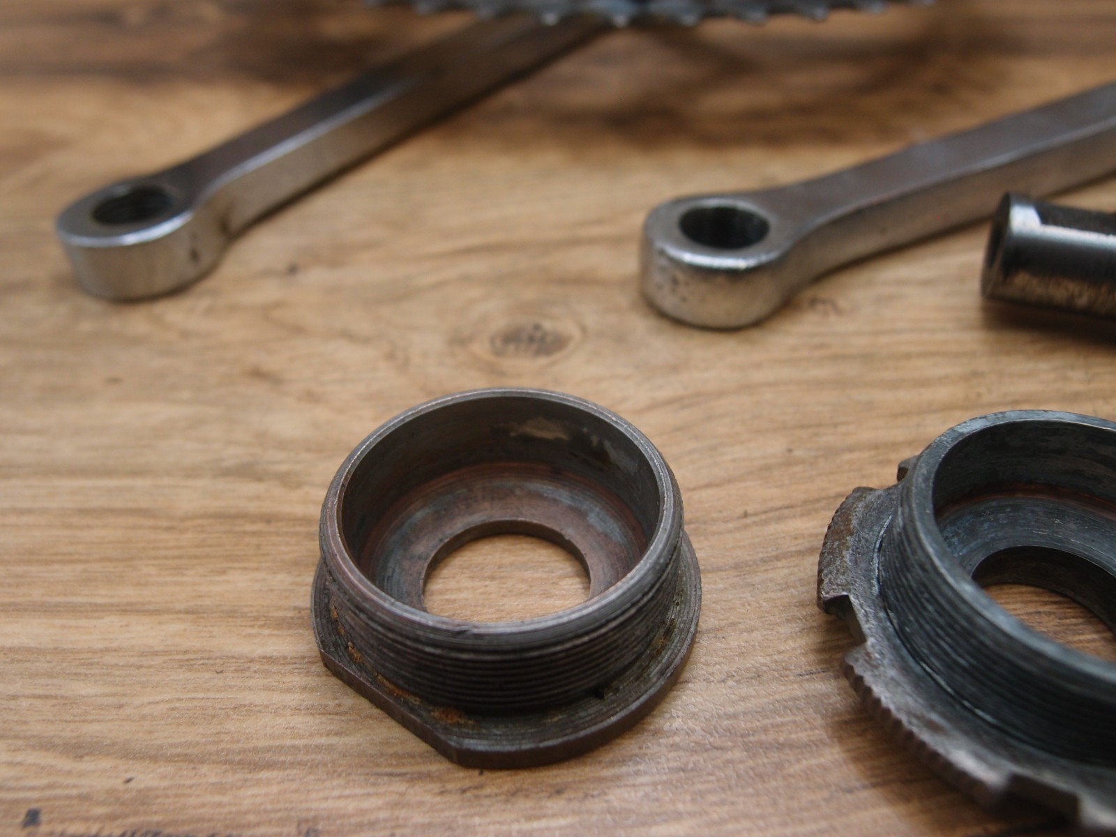 cottered crankset NERVAR made in France 52/47 T 170 mm + bottom bracket 1960’s