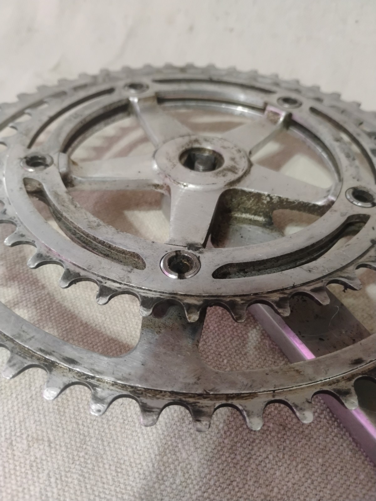 Vintage Nervar Star Crankset 53/40T 175MM Arm Length 9/16″ Pedal Made In France