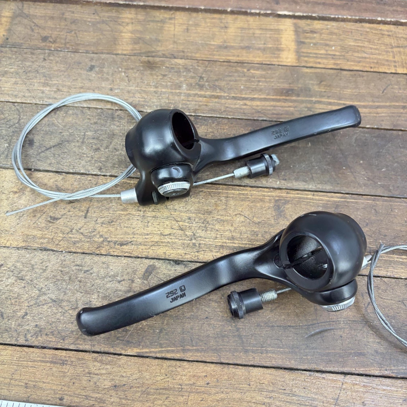 Vintage Dia-Compe Batwing 292 Brake Levers Pair Black Flat Bar MTB Japan
