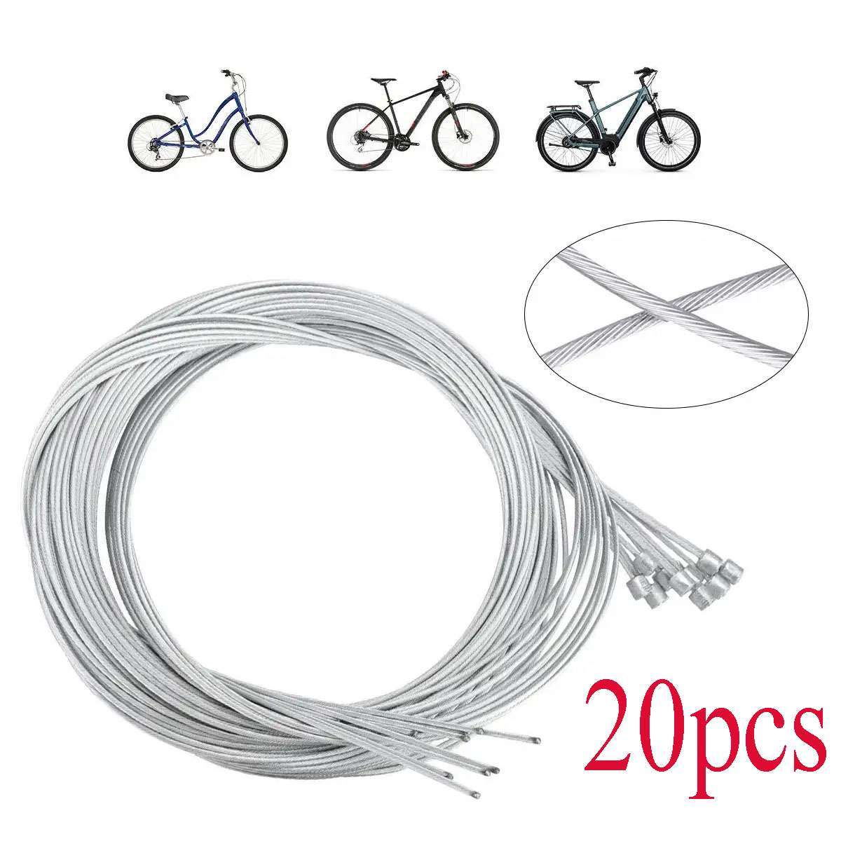 20Pcs Bicycle Brake Inner Wire Cable Line For Front Rear Road MTB Bike Break 6FT