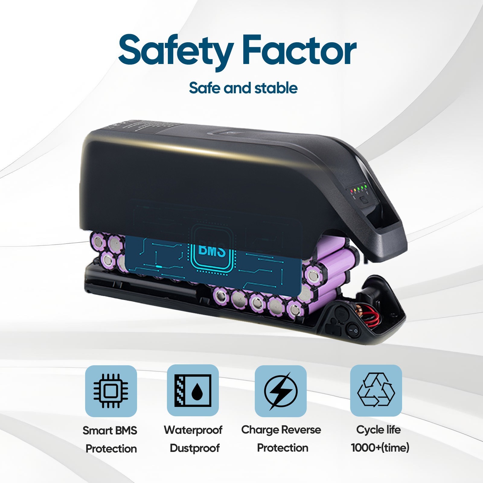 5PIN 36V ebike battery 36V 10Ah lithium Battery W/ USB Port for Bike 750W Motors