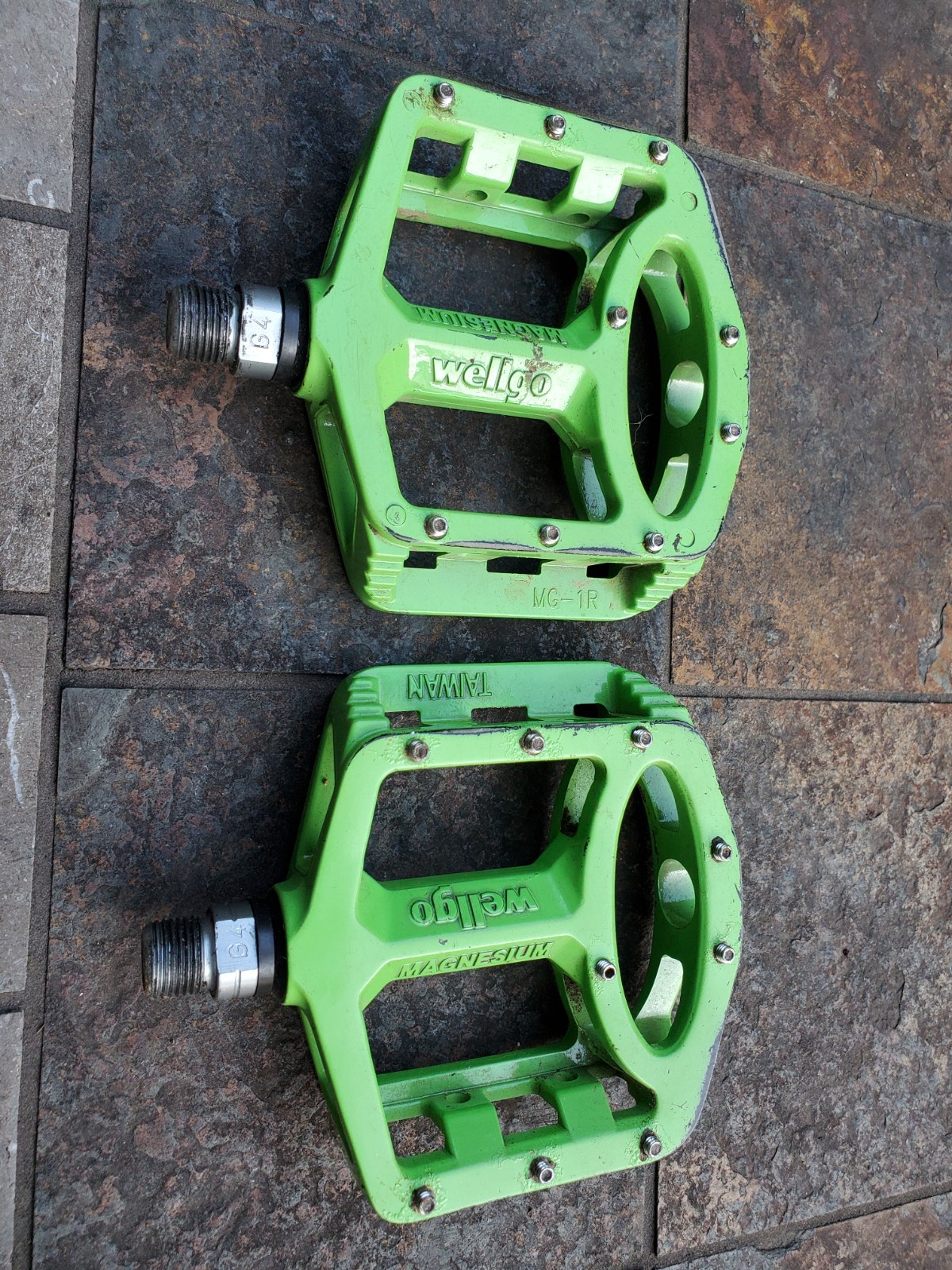 Wellgo MG-1 Magnesium Platform Pedals green 9/16″