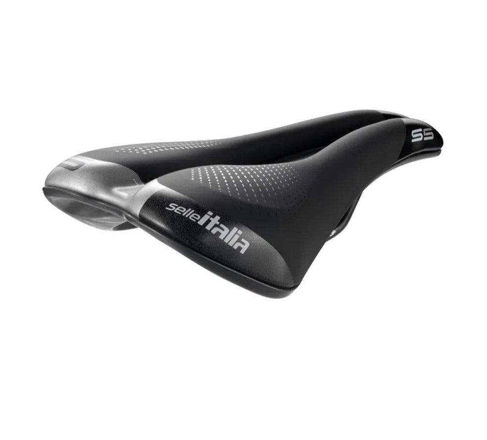 Selle Italia S5 Superflow Saddle, Black, Hi-Viz