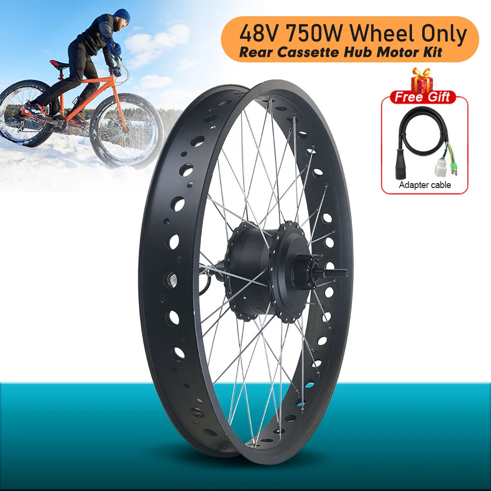 48V 750W 20/24/26in Snow Electric Bike Fat Rear Brushless Gear Hub Motor Wheel