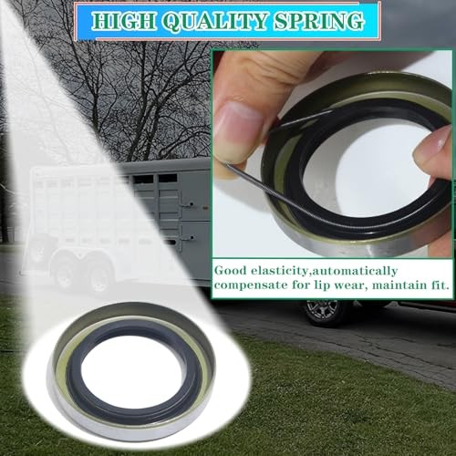 4pcs ID 2.25″ x OD 3.376″ Trailer Axle Hub Wheel Grease Seals with 4pcs Cotter