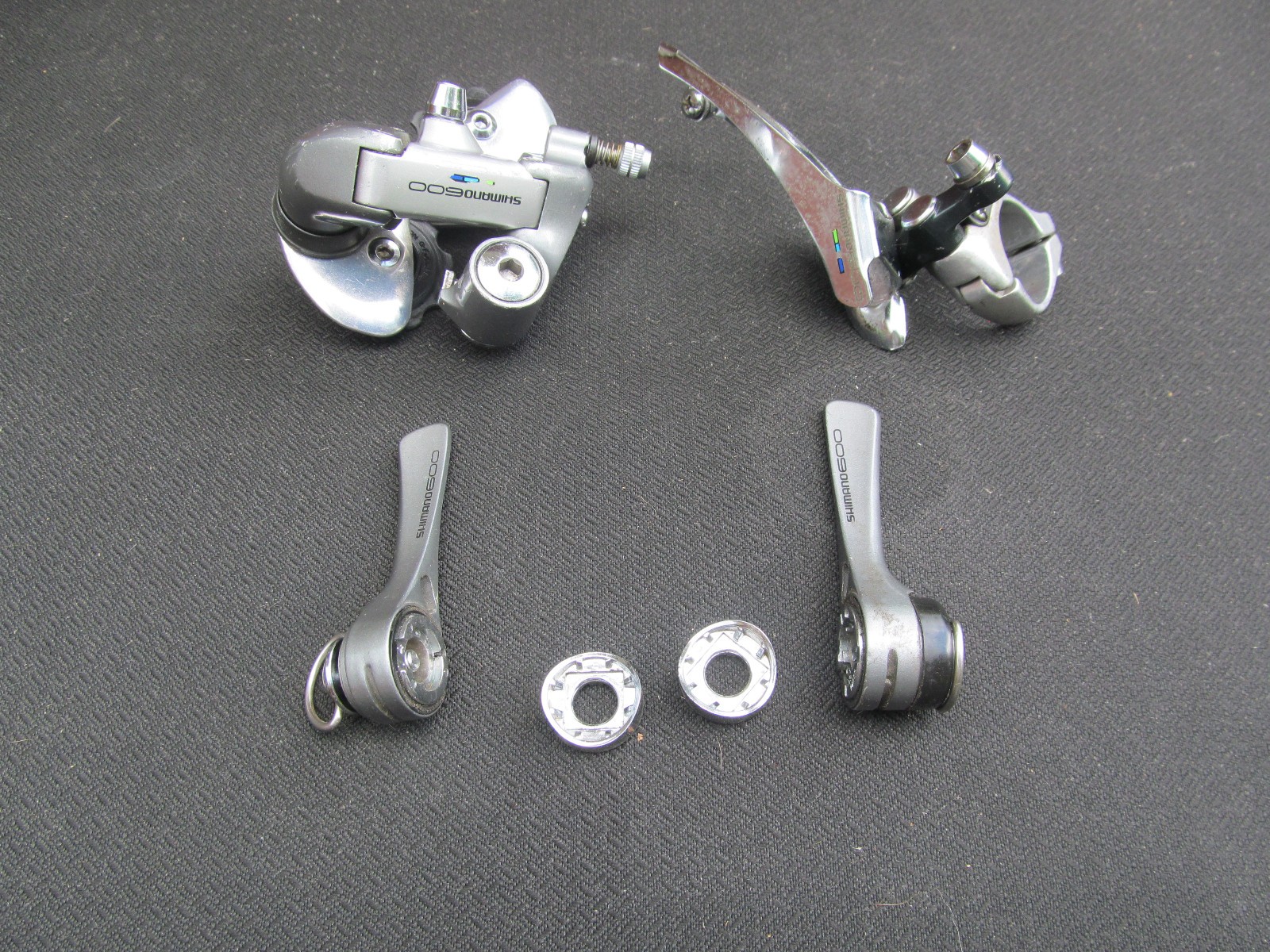 Shimano 600 Down Tube Shift Levers, Front (clamp on) and Rear Derailleurs Used