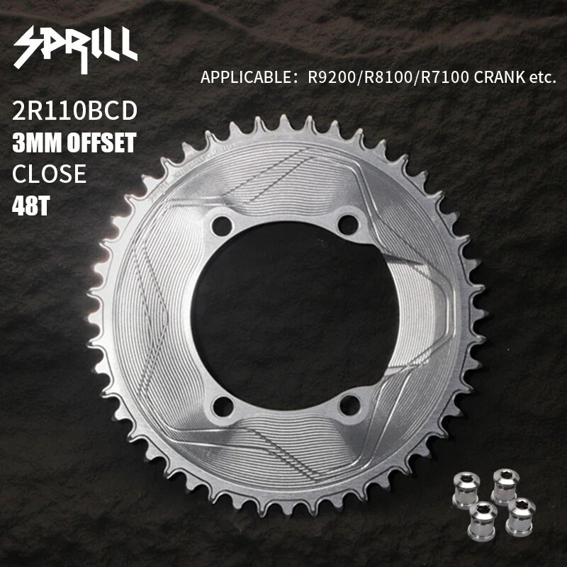 Aero Ultralight 110BCD Bike Chainring 3mm Offset 40-50T Closed Single ChainWheel