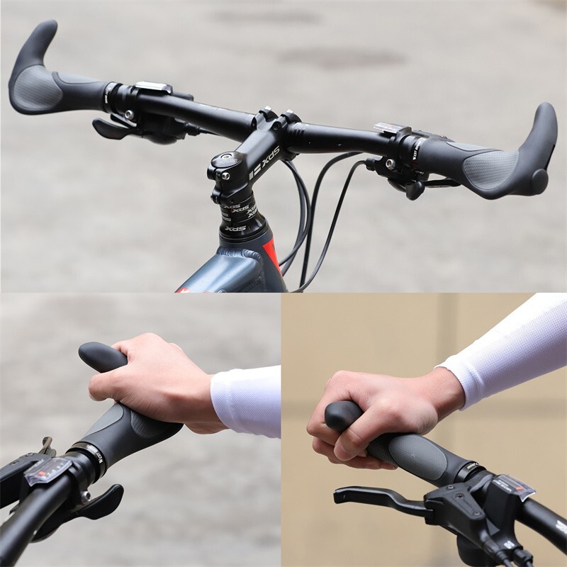 WEST BIKING Bike Grips Rubber Ergonomic Lock-on Bicycle Handlebar Bar Ends Plugs