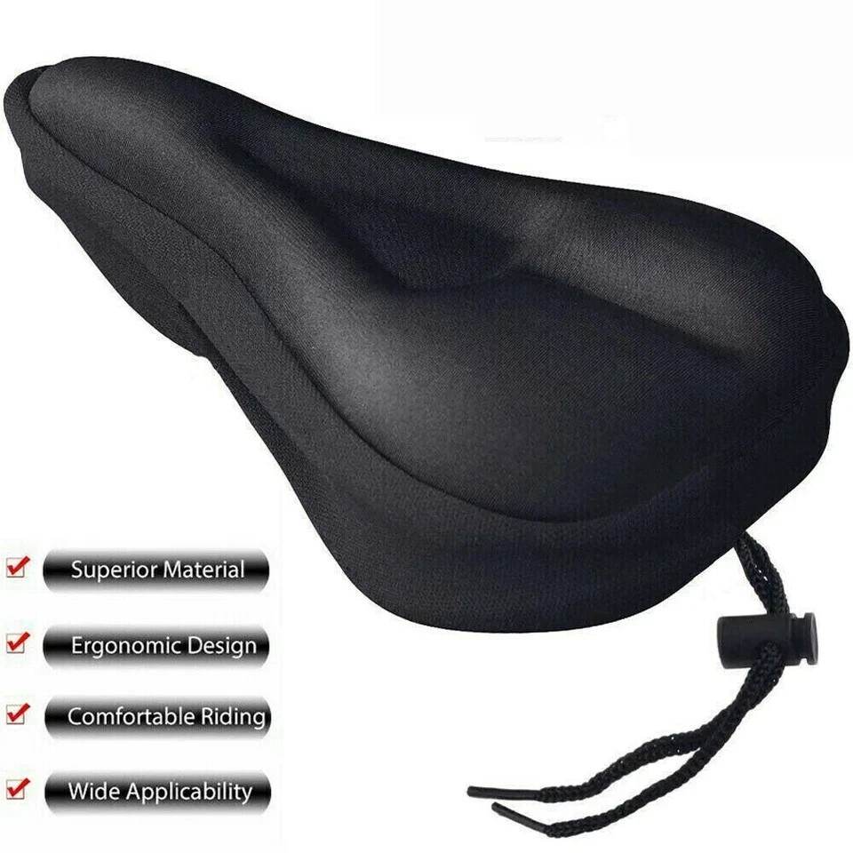 Bicycle Wide Seat Cover Gel Cushion Sporty Soft Padded For Mountain Bike Saddle.