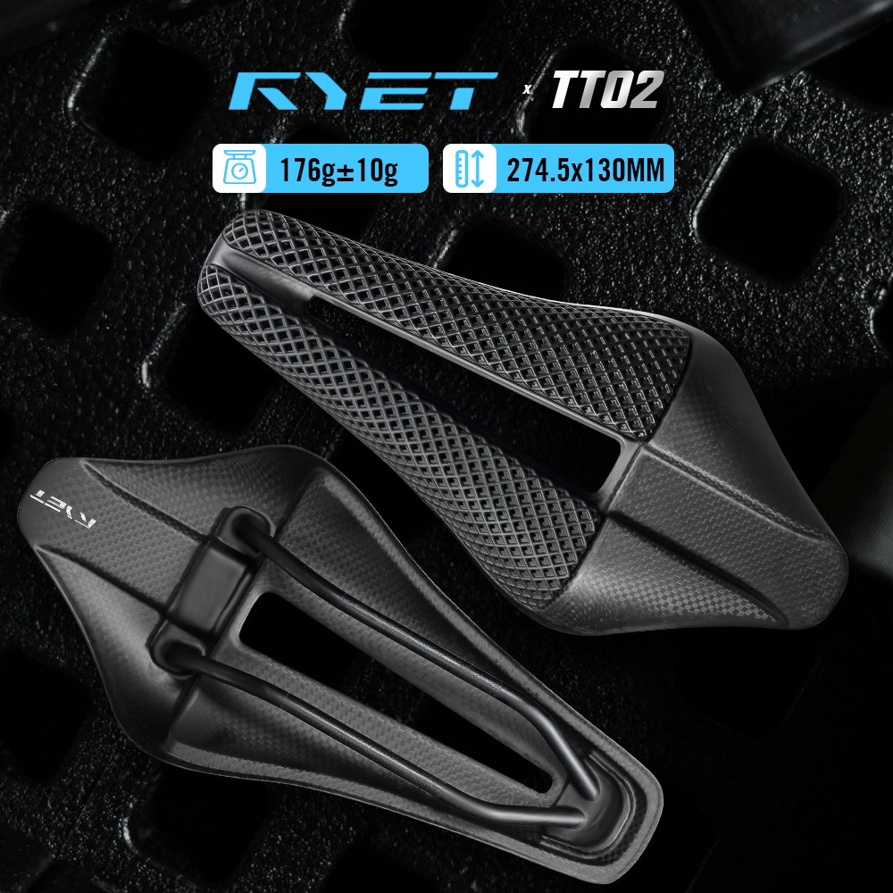 Full Carbon 3D Printed Triathlon Saddle Short Nose Wide Aero Design Carbon Shell