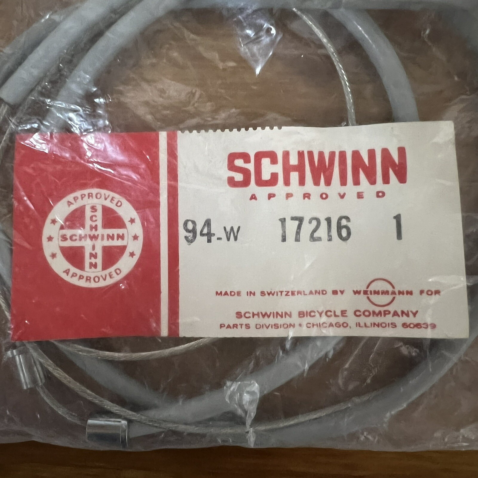 SCHWINN APPROVED SPLIT BRAKE CABLE FITS ROAD BIKES AND OTHERS NO 17216 NOS