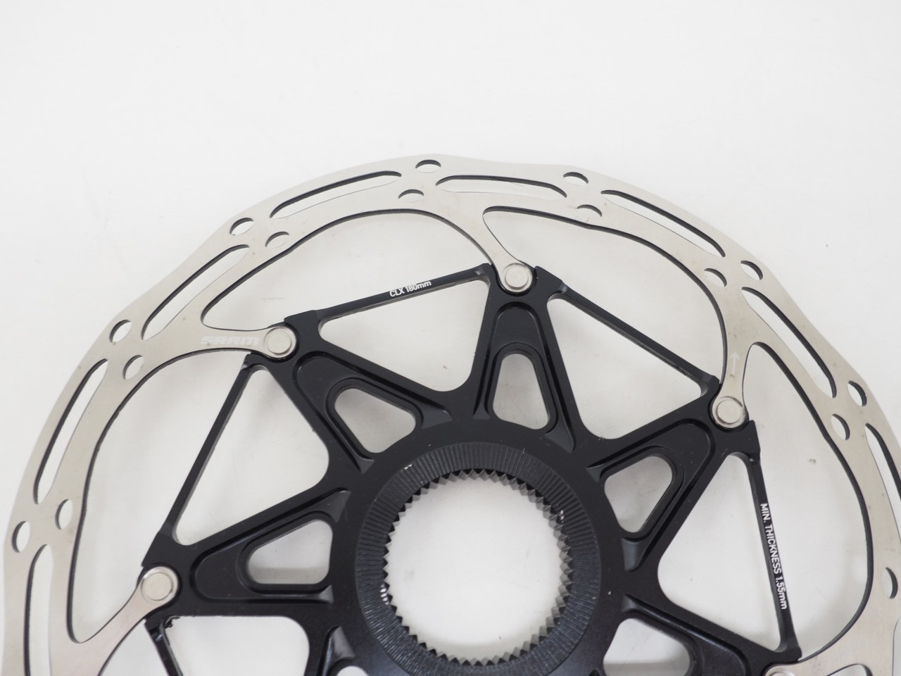 New! SRAM CLX 180mm Bicycle Disc Brake Rotor Centerlock W/O Lockring Silver/BK