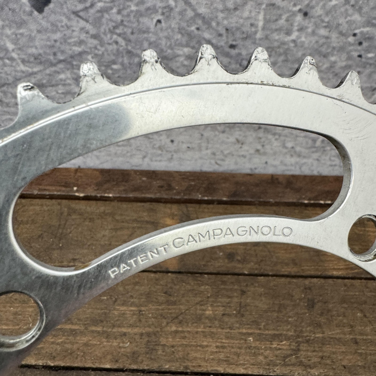 Vintage Campagnolo 53T Chainring 144 BCD 5-Bolt Road Bike Track Silver Crank