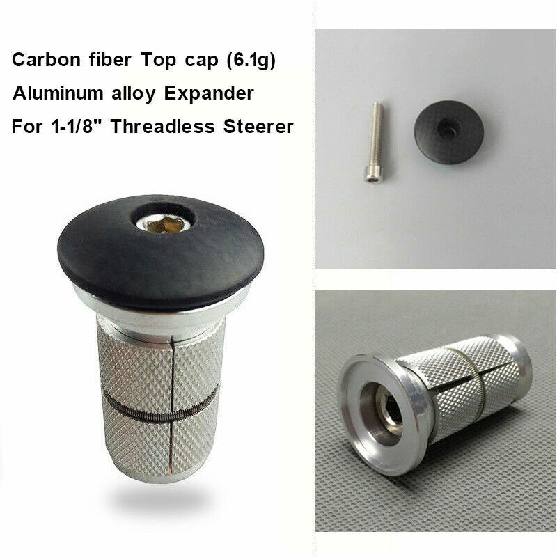 TOOK Carbon Fiber Top Cap Mountain Road Bike Aluminum Expander Stem Fork 1-1/8″