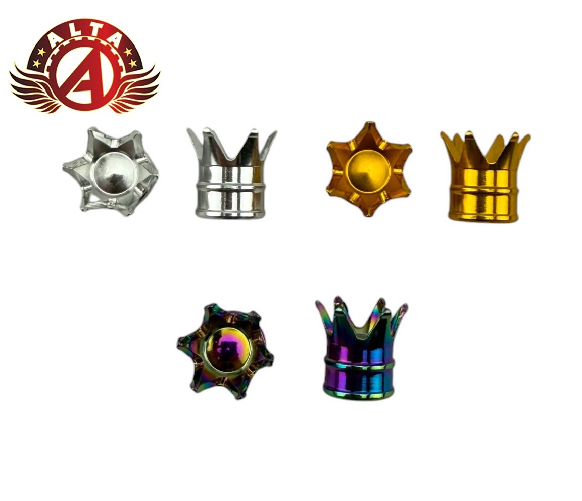 VintageLowrider Crown ALLOY Valve Caps Lowrider Bicycle Cruiser BMX MTB Schrader