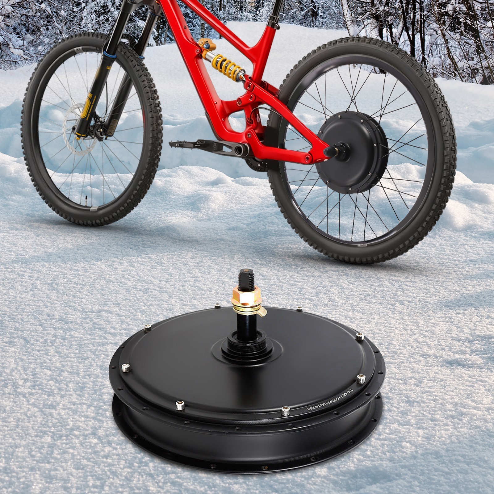 1500W E-Bike Conversion Kit 48V Fat Ebike Hub Motor Hub Rear Wheel Motor 55N.m~