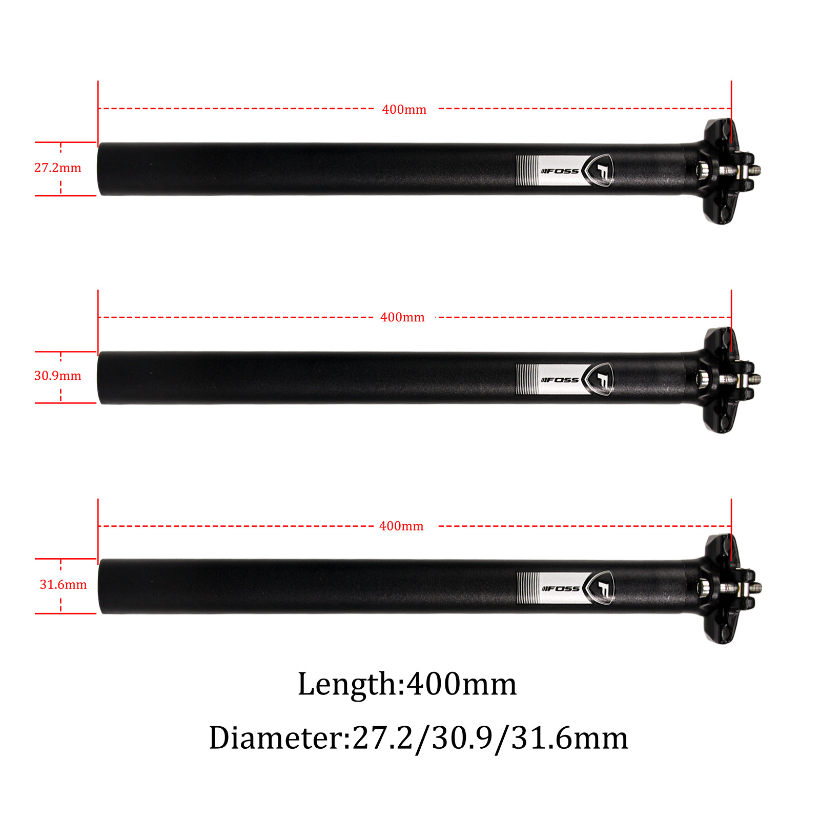 MTB Road Cycling 27.2/30.9/31.6*400MM Seatpost Bicycle Seat Post Tube Aluminum