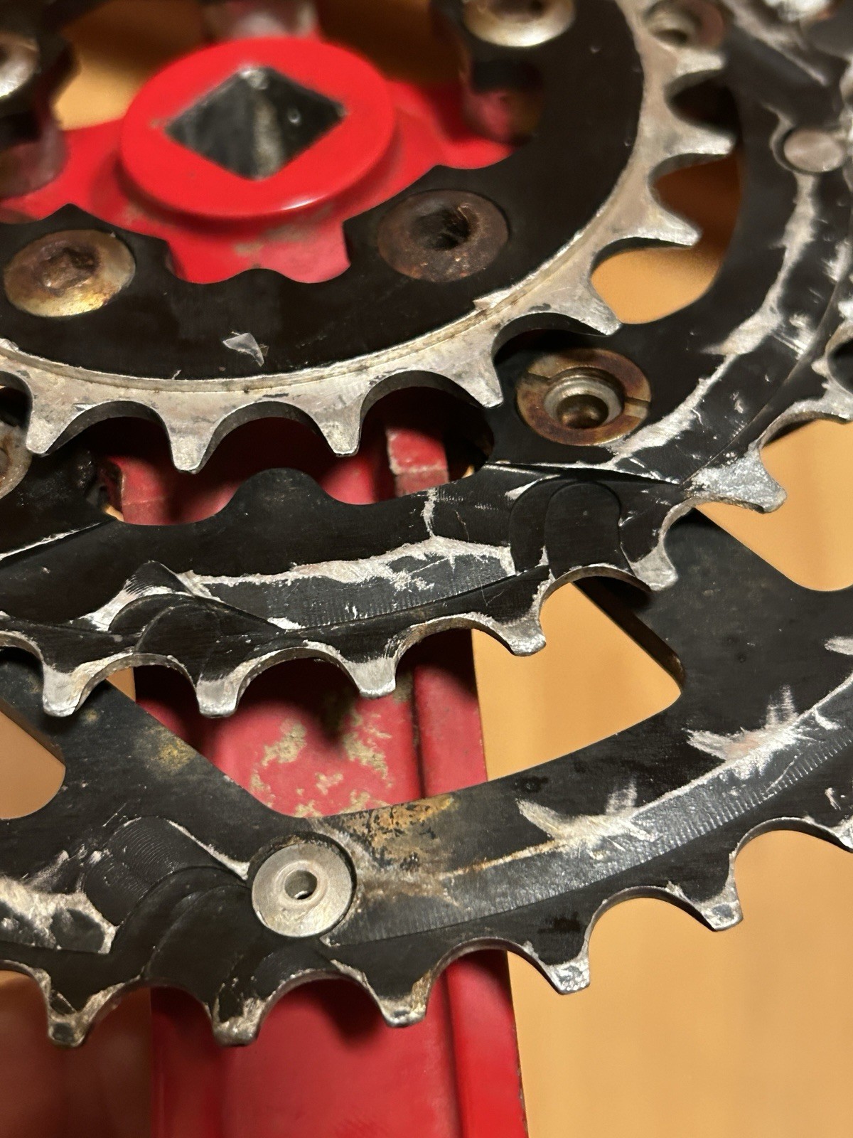 Vintage Race Face Turbine Forged Crankset RED 175mm 22 32 44T 8 Speed 90s MTB