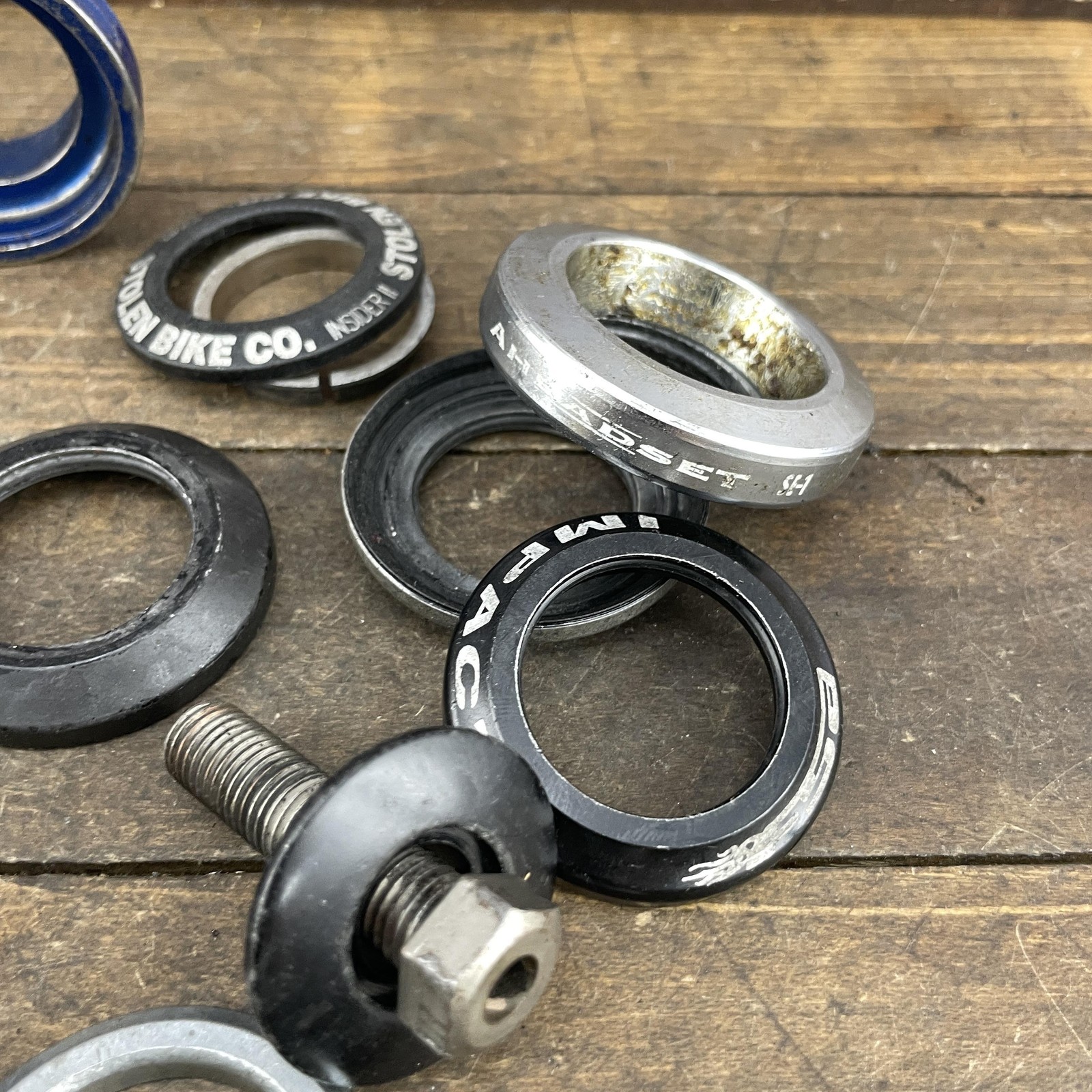 BMX 1 1/8 in Headset Parts Lot Potts Mod Bolt Diatech D-Cup Stolen Threadless