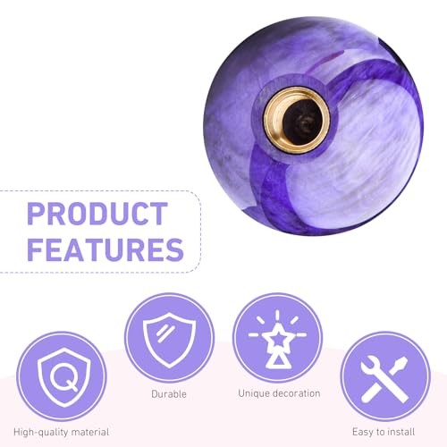 Car Gear Shift Knob, 2.13″ Round Shifter Ball Head with 3 Size 1 PC Purple