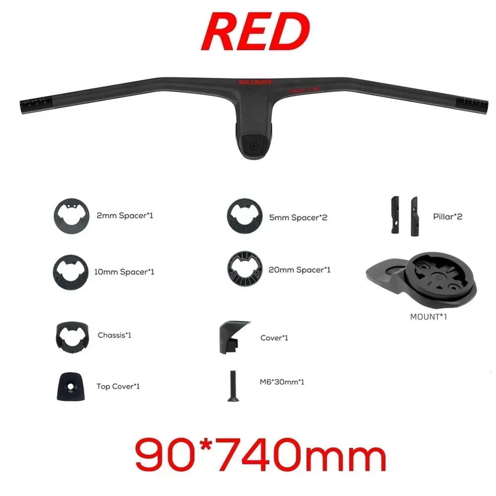 -20 Degrees Full Carbon Fibre MTB Bicycle Integrated Cockpit Handlebar 740MM