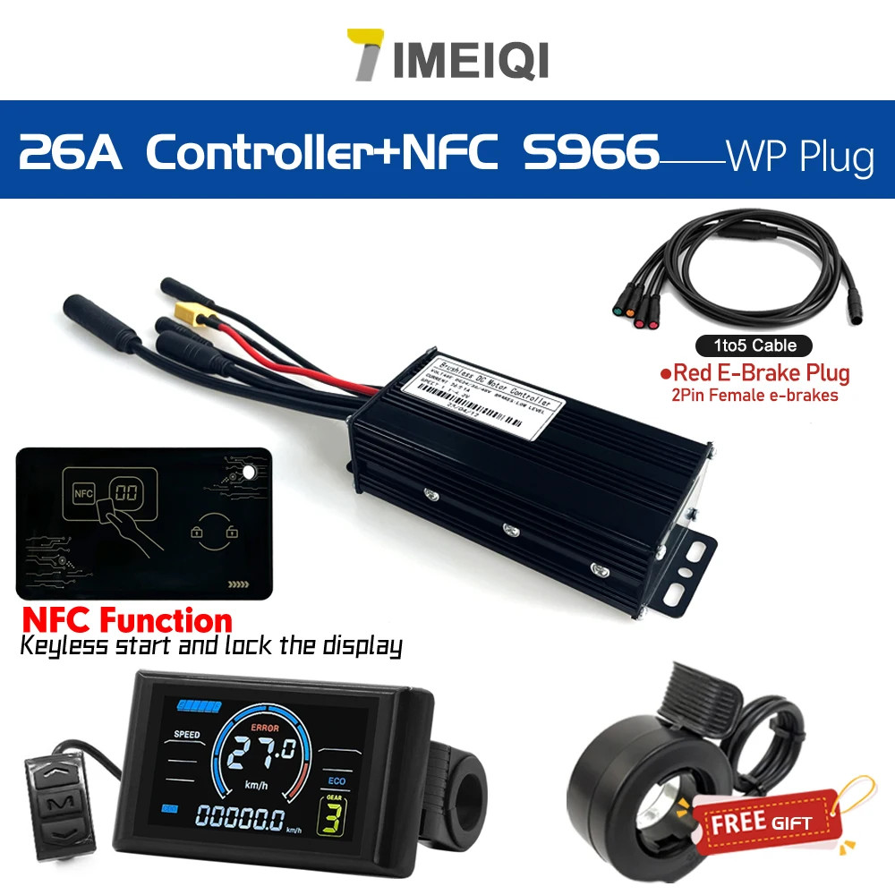 E-bike 3-Mode Sine Wave Waterproof Controller 17A 26A 30A 24V/36V/48V Display