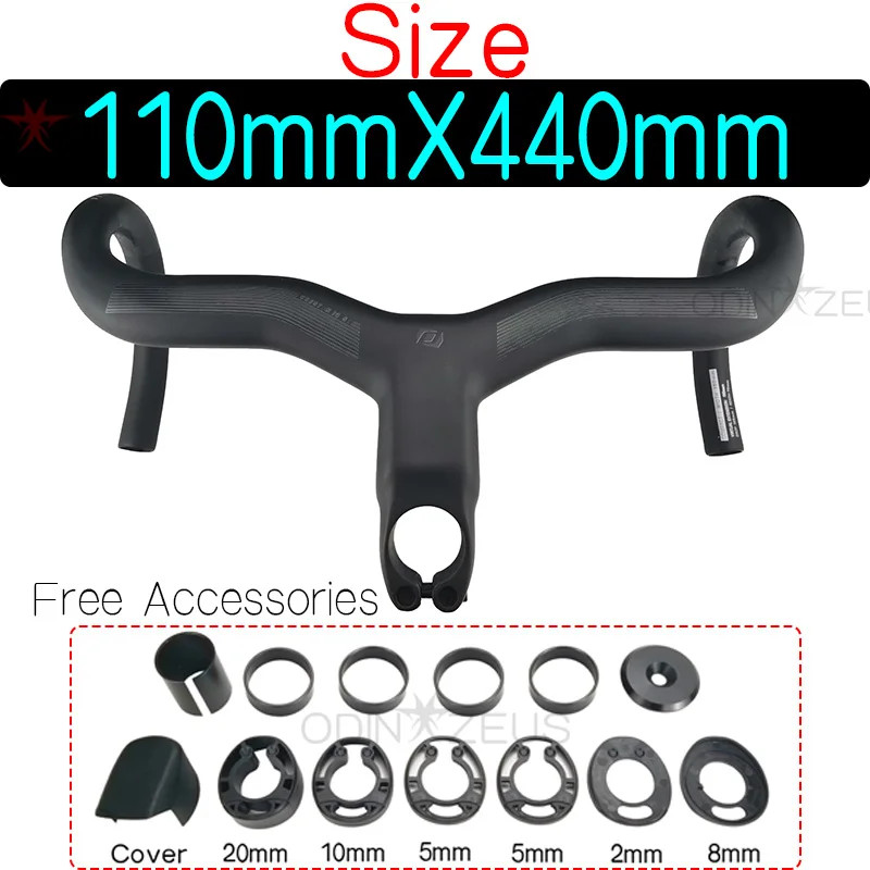 Road Bike Handlebar Integrated Cables Carbon IC Cockpit Drop Handlebar 28.6mm