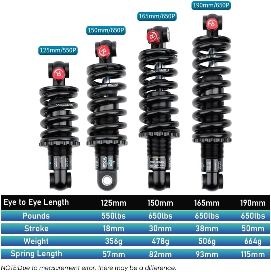 Coil+Oil Shock Absorber Adjustable Damping Hydraulic Rear Shocks For MTB/E-Bike