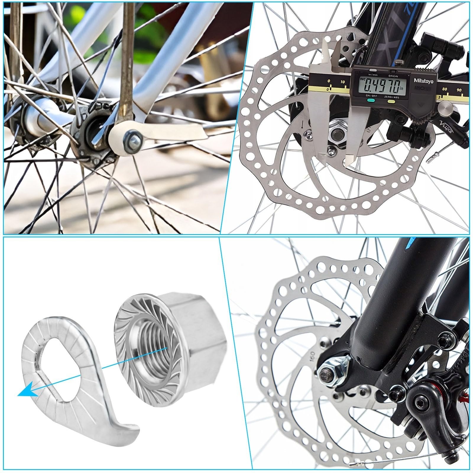 Syocsek 24PCS Bicycle Nuts and Safety Washers Kit for Bikes