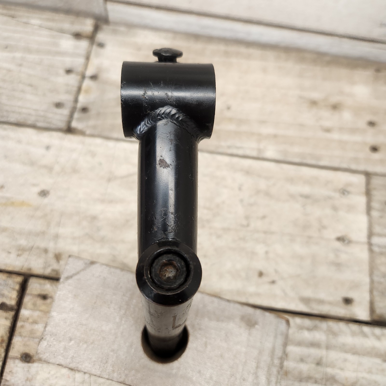 1990s Black Steel Bicycle Quill Stem 21.1mm Quill 25.4mm Clamp 80mm Reach