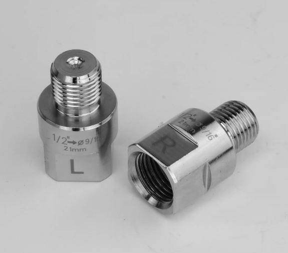 Bike Bicycle Pedal Adapter Fits 1/2″ Cranks & 9/16″ Bike Pedals, Chrome 21mm