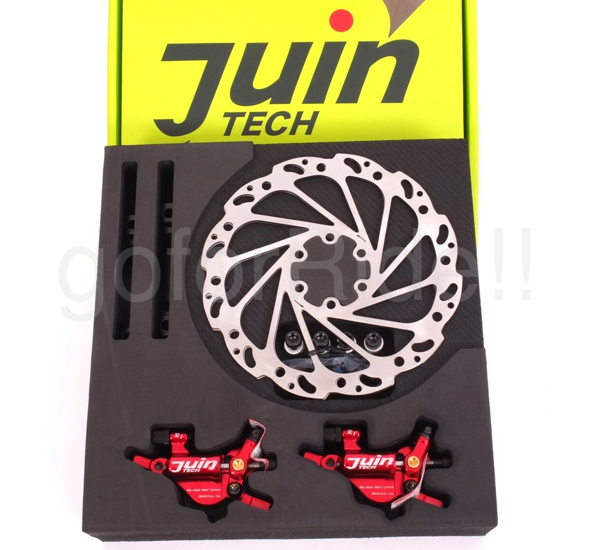 Juin Tech R1 Hydraulic Road/CX Bike Disc BrakeSet Dual Side Front+Rear Gray