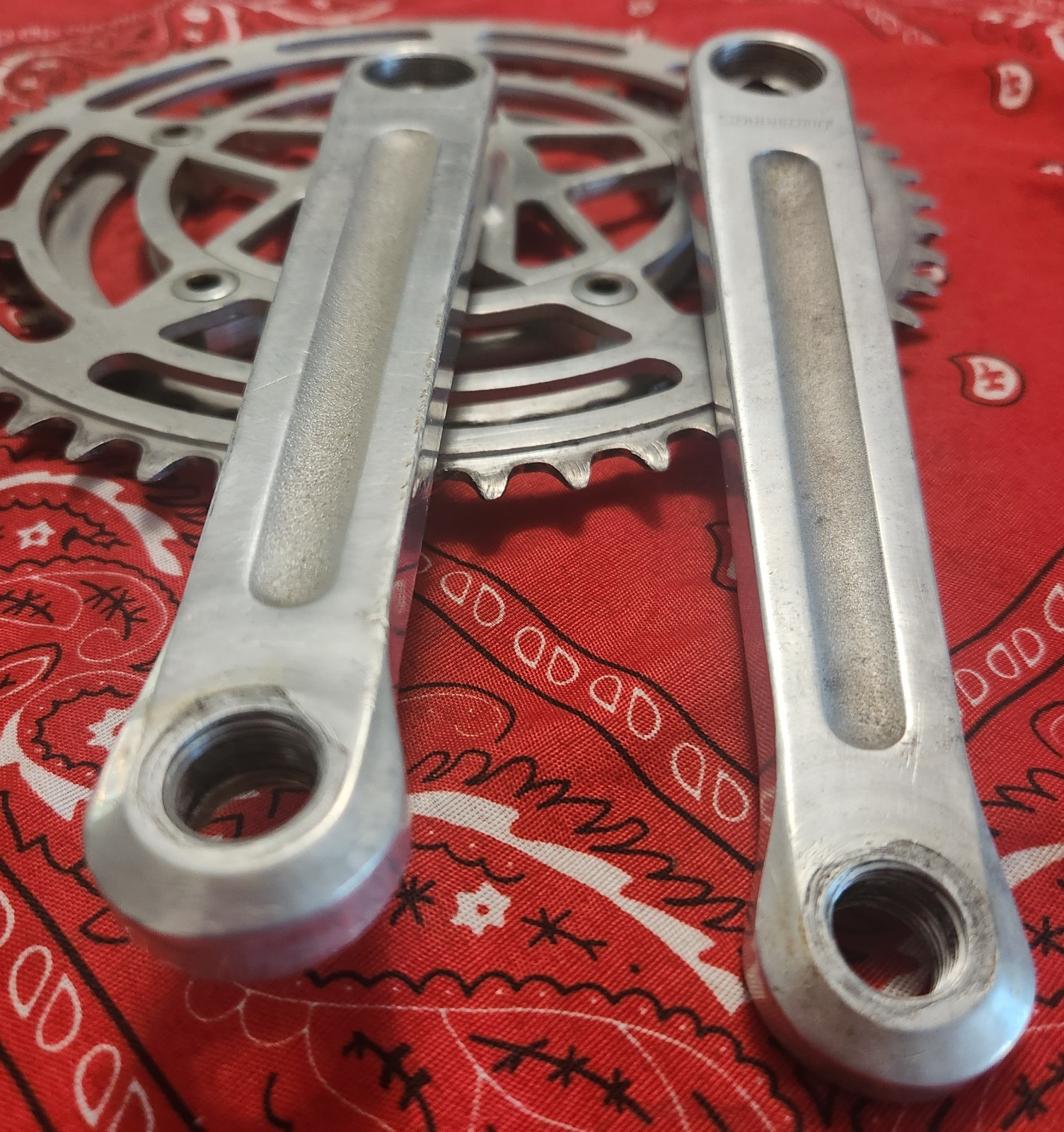 Vintage Stronglight Modele Depose Double Crankset 52-40T Road Bike 14×1.25 170mm