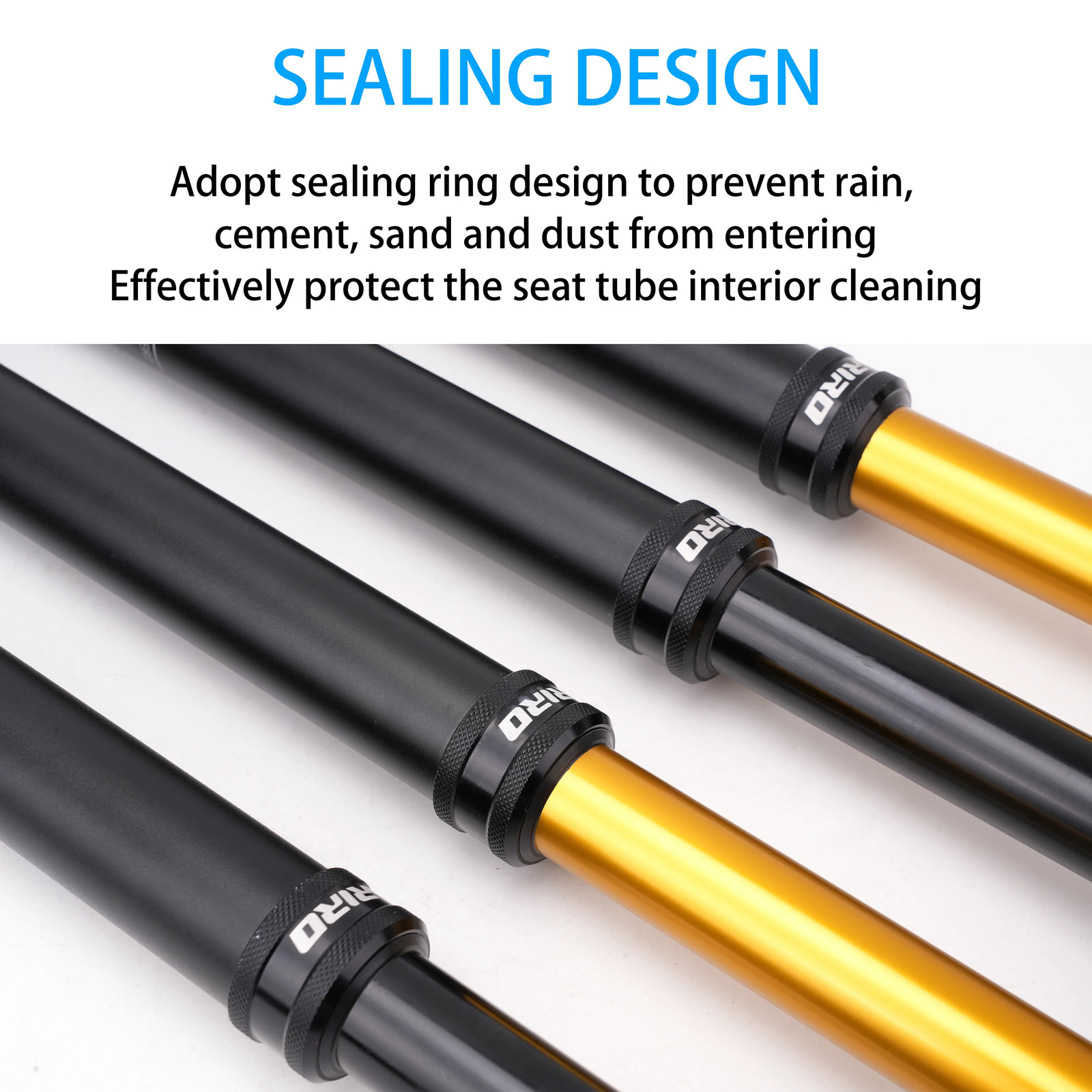 RIRO Bicycle Dropper Seatpost 27.2/30.9/31.6mm 100/125mm Travel Hydraulic Manual