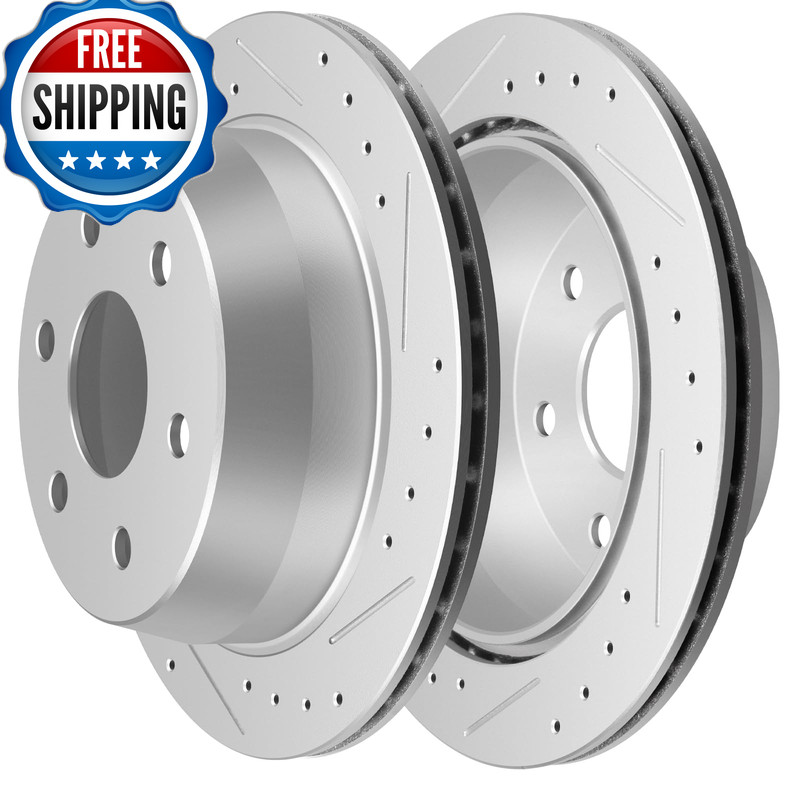 Scitoo Brake Rotors Kits -2 Rear Drilled Slotted Brake Rotors For Chevy