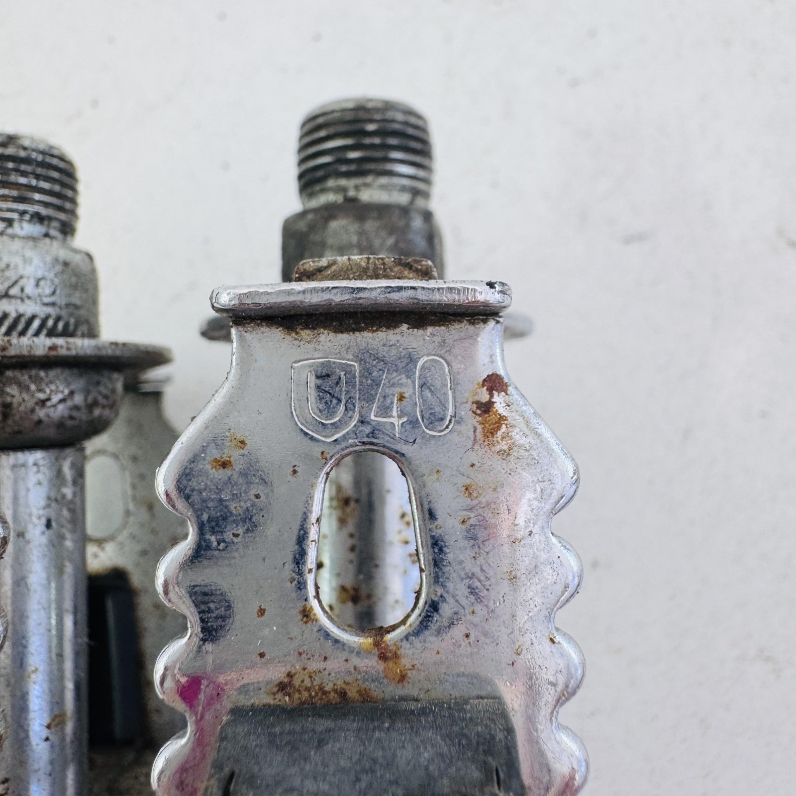 Vintage Union U40 Platform Pedals Pair 9/16 In Silver Reflectors Germany A36