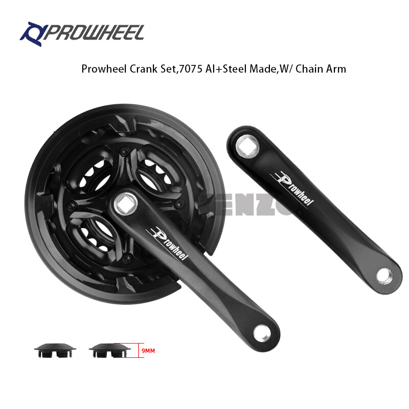 Prowheel Triple Cranksets 3*6/7/8 Spd Crank Arm 170mm MTB 24-34-42T W/ Chain Arm