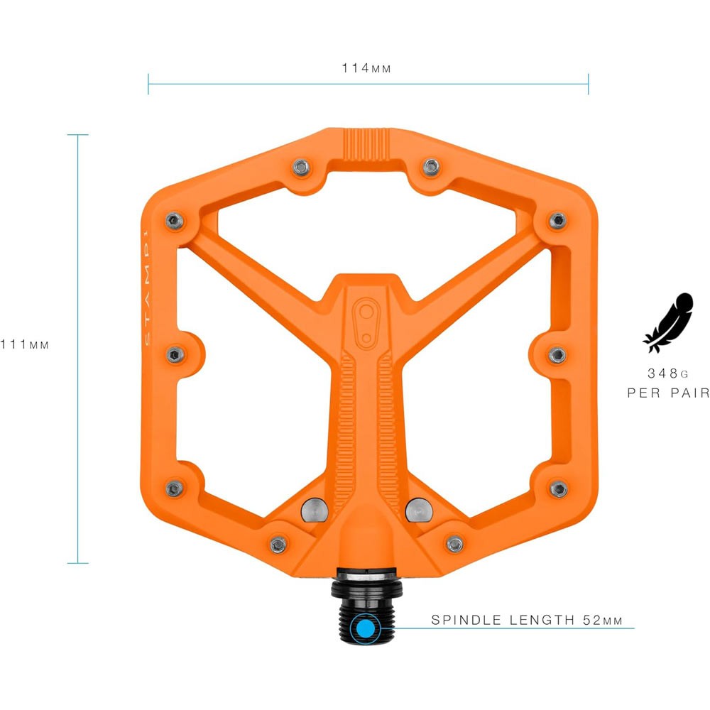 Crank Brothers Stamp 1 Gen 2 Composite Platform Pedals Large Orange