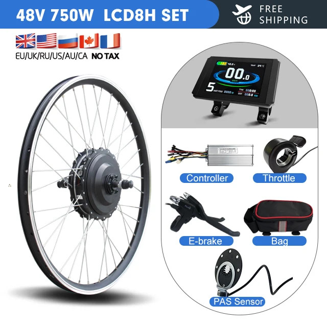 E-bike Conversion Kit 750W 48V Rear Cassette Brushless Gear Hub Motor Wheel