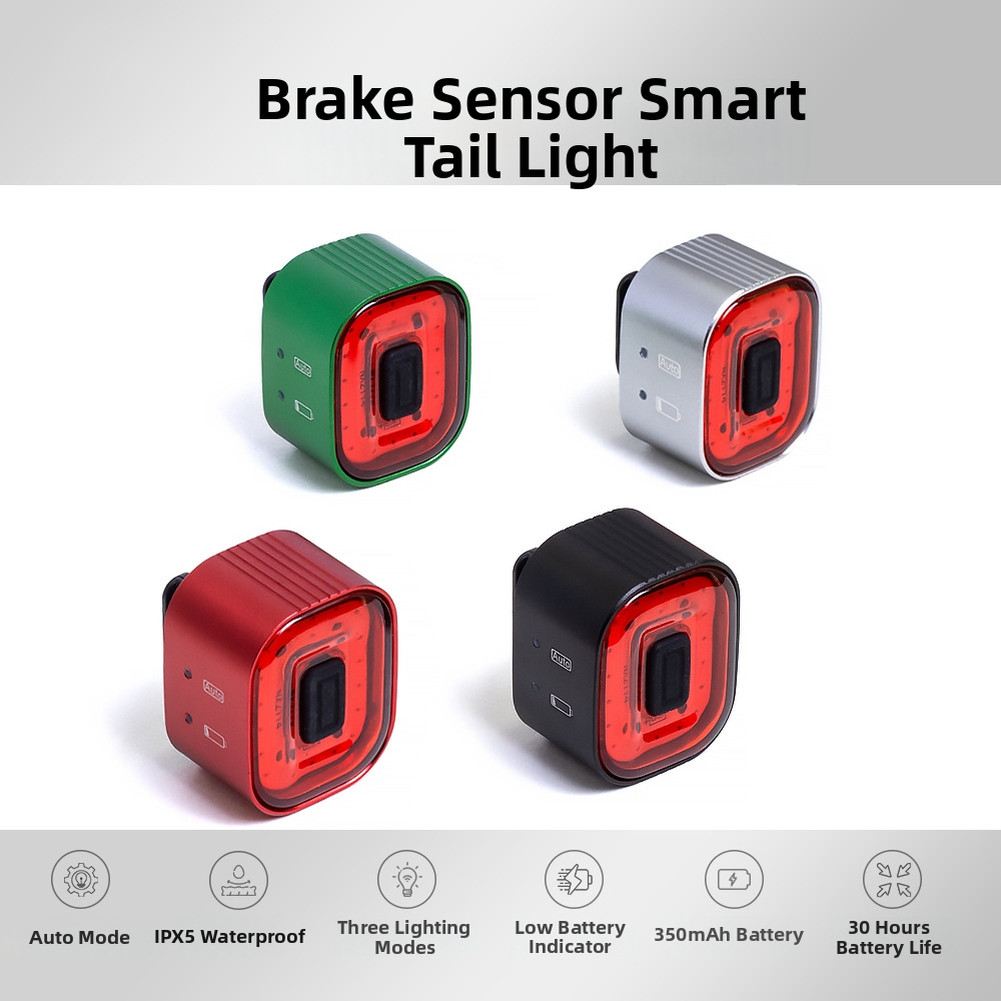 Auto Sensing Taillight for Bikes USB Rechargeable Bright LED All Weather