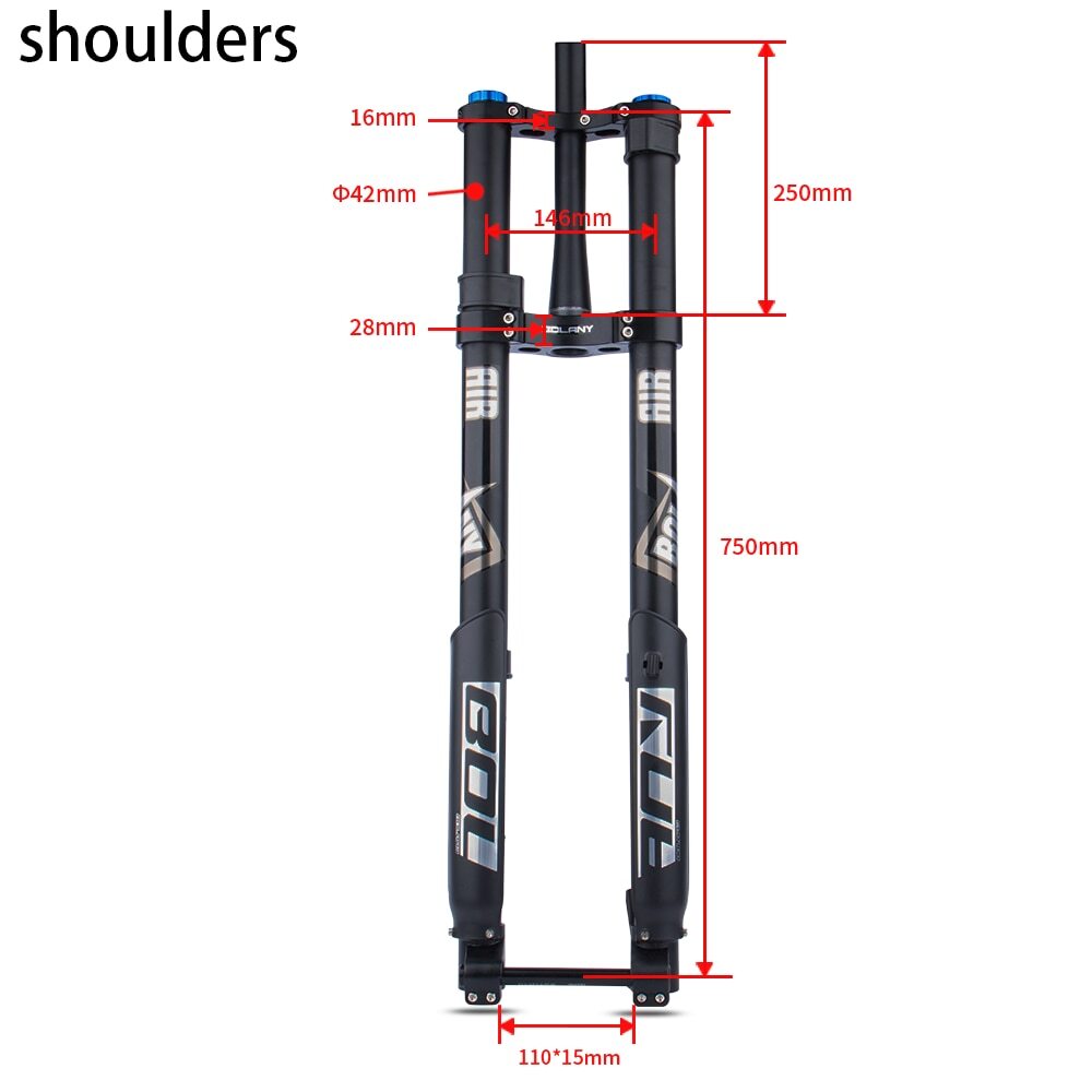 Eectric Bike15*150mm Boost Damping Fork Air Suspension Inverted Shoulder Rebound