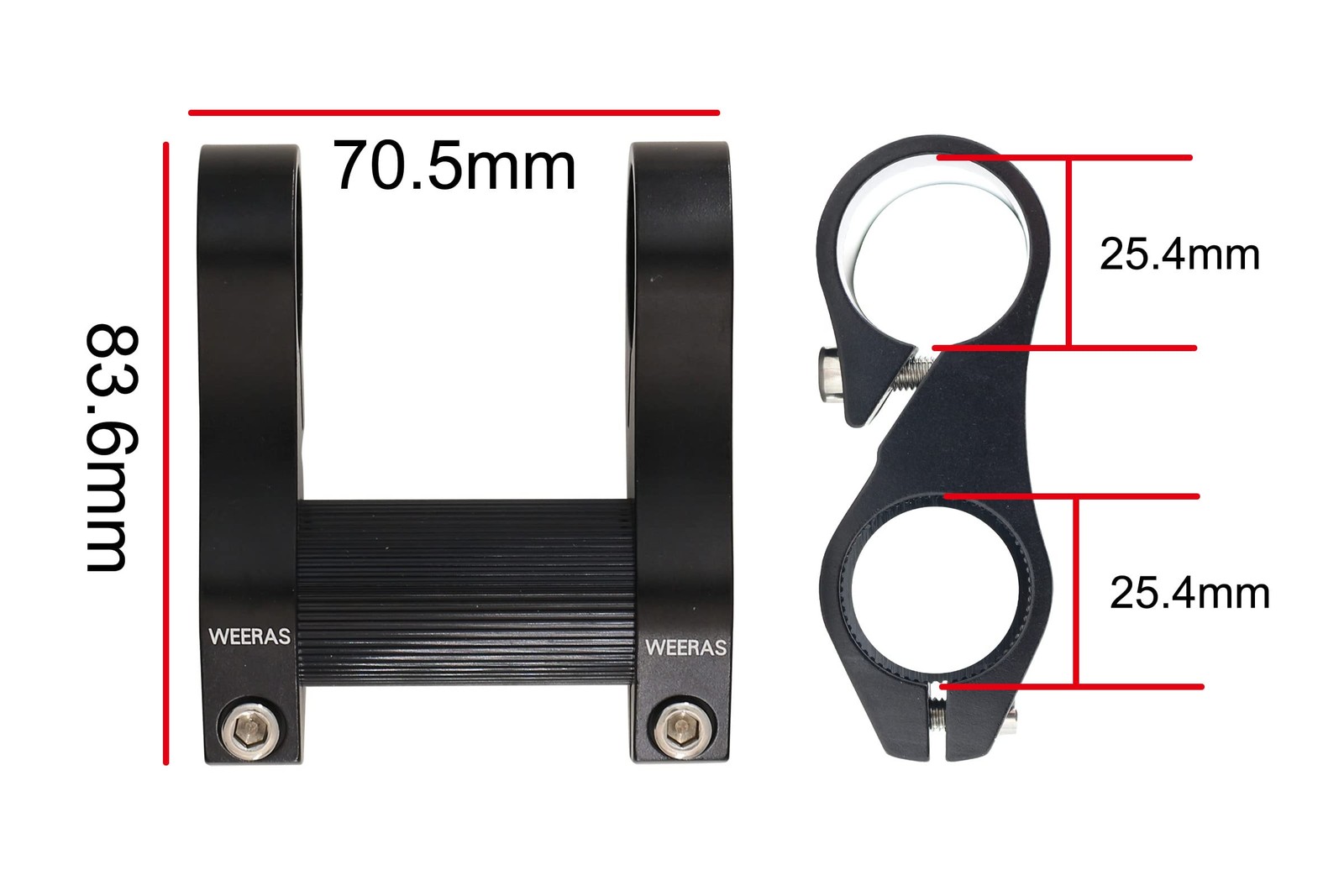 WEERAS Double-Stem 25.4mm Handlebar Riser Adapter Ultralight Bike for Folding…