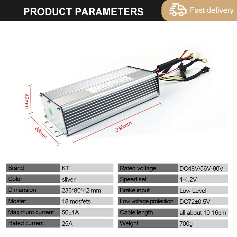 KT-50A E-Bike Controller 2000W 3000W Brushless Motor for KT Series Display