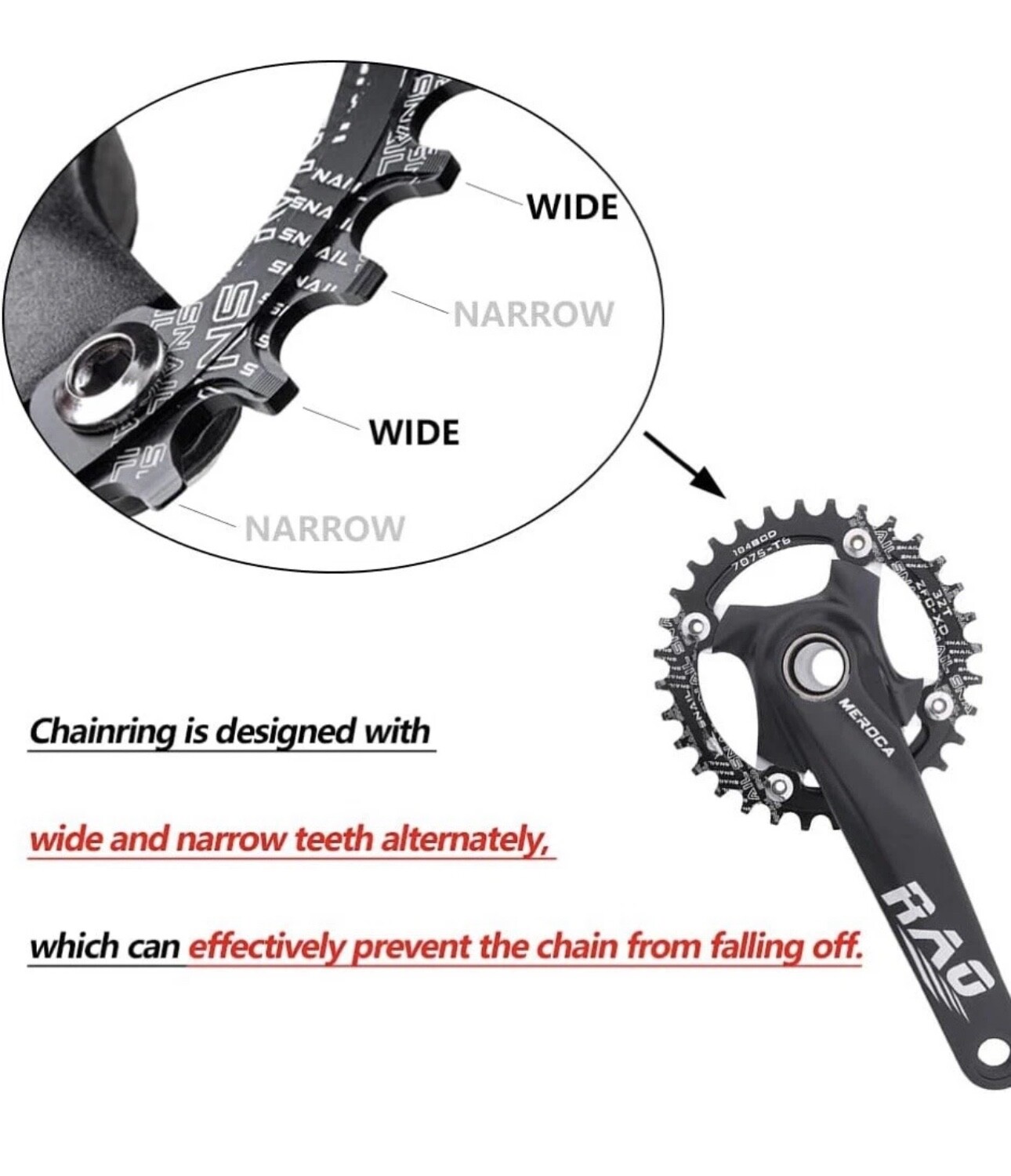 170Mm Mountain Bicycle Crank Arm Set Hollow Integrated 104BCD BLACK
