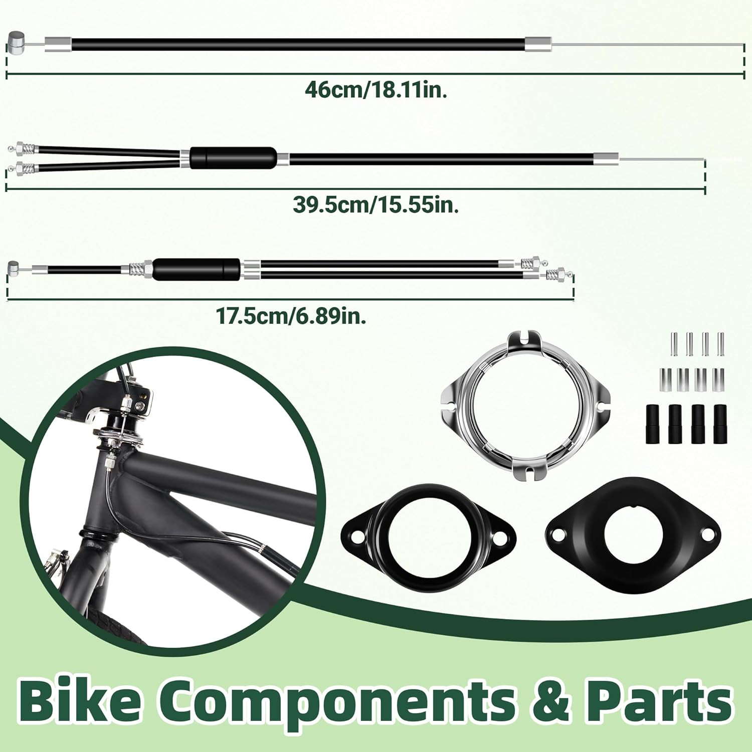 BMX Bike Gyro Brake Cables Front+Rear with Spinner Rotor Full Kit, Bicycle