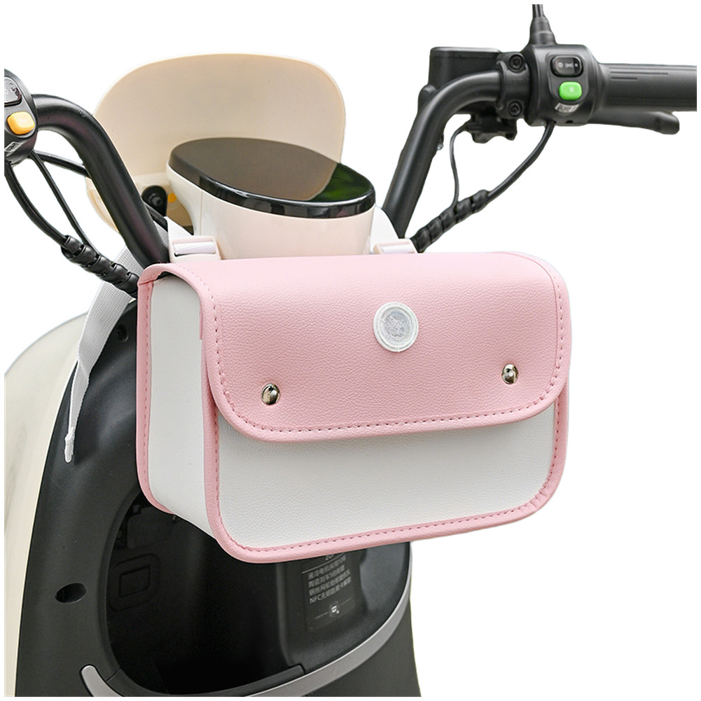 Waterproof Bike Handlebar Pouch 9.65 x 4.33 x 6.69 in Leather Design for E-Bike
