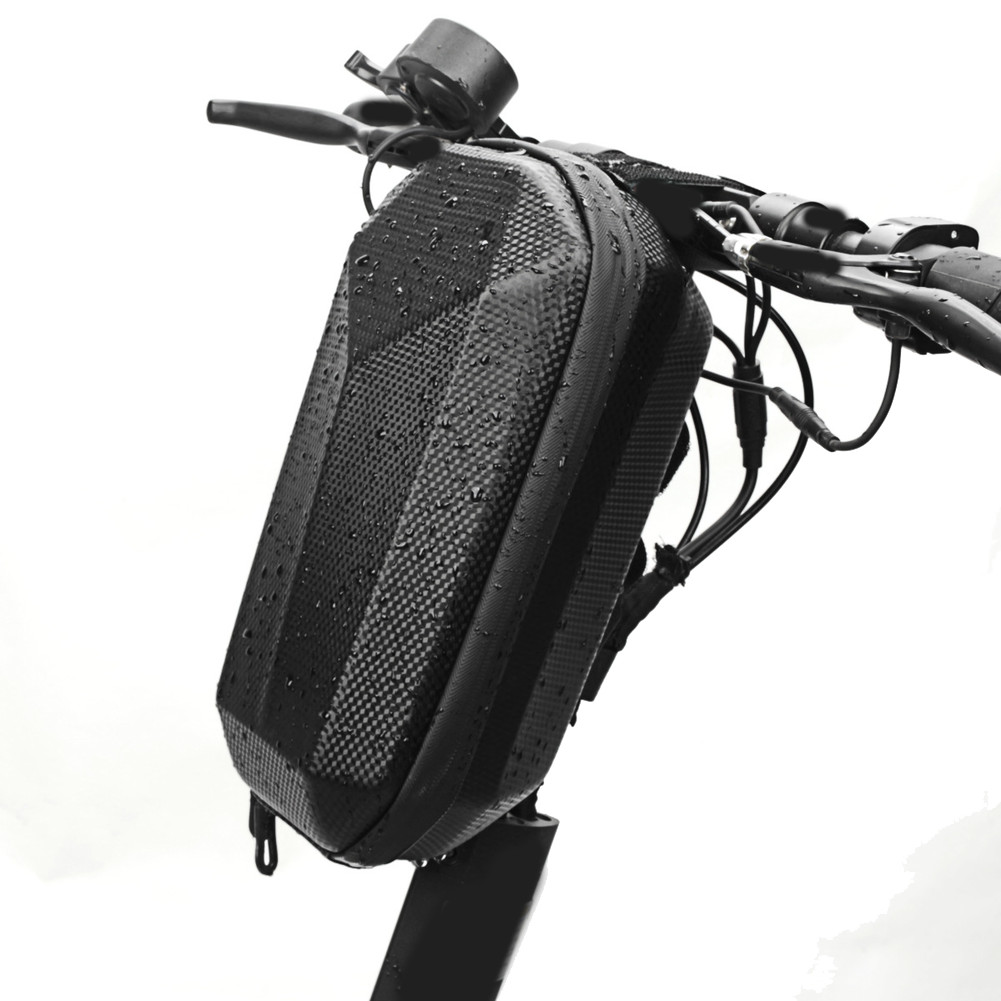EVA Bicycle Handlebar Bag 30x13x15.5cm Hard Shell Protection Reflective Strips